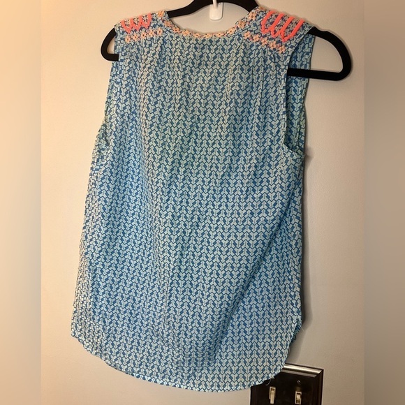 J Crew Sleeveless Neon Colored Top with Tassel Ties Size 4 - Picture 4 of 4